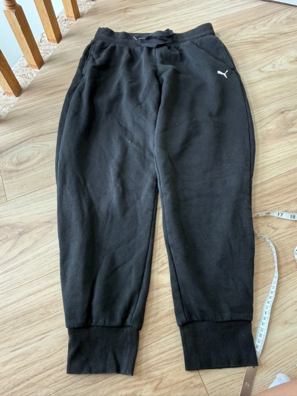 Puma Black Fleece Jogger Sweatpants Size M Cozy Athletic Lounge